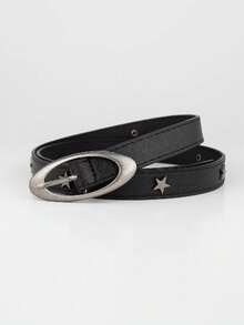 1/2 pezzi Cintura in vita vintage e vintage, cintura nera punk unisex con stelle e mezzaluna personalizzata per jeans da donna - Multicolore - Visualizzare 11