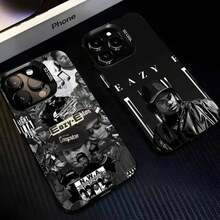 1pc Funda de Teléfono Rapper E-Eazy E IMD Color Plata para 17 16 15 14 13 12 11 Pro Max Plus - z2 - Ver 5