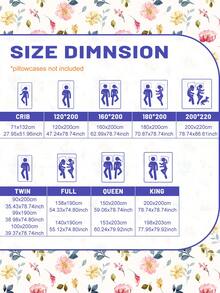 1 Stück minimalistischer, moderner Blumen- und Blattdruck Spannbettlaken, bedruckter Bettbezug für Schlafzimmer, Bettwäsche (Kissenbezug nicht enthalten) - Verschiedenfarbig - Übersicht 3
