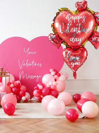 1个38英寸心形铝箔气球，适用于情人节、生日、浪漫婚礼主题、周年纪念、约会之夜、情人节派对装饰