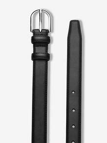 男女通用合金扣皮带，金属扣，时尚简约牛仔腰带，适合所有季节，日常佩戴配饰，黑色和咖啡色可选，绝佳礼品之选 - 彩色 - 查看 8