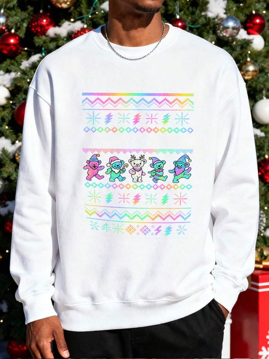Men Sports Sweatshirts - White - View 1