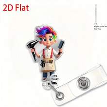 مشبك بطاقة هوية طبية مسطح 2D قطعة واحدة جميلة مع بكرة شارة قابلة للسحب وسلسلة قابلة للفصل - حامل بطاقة هوية ممرضة متين مع شخصية طبيب/ممرضة مبتسمة، حلقة سماعة طبية وعرض تأمين صحي - متوافق مع ملابس المستشفى والملابس الرسمية - مناسب للطلاب الطبيين والممرضات الممارسات - تصميم مسطح 2D مع آلية قابلة للسحب ومشبك بطاقة آمن - إكسسوار عصري وعملي