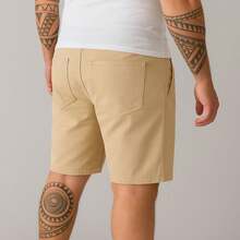 Set Of 4 Men's Twill Bermuda Shorts, Sizes 36 To 46 - 藍米色卡其酒紅色 - 查看 3