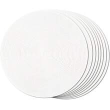 FunWheat Round Braided Placemats Set Of 8 Place Mats For Dining Table Woven Washable Non-Slip Table Mats 15 Inch(Cream White,8pcs),White15inchessetof8 - Putih 15 inci set 8 - View 1