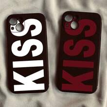 Personalized English Letters Kiss Phone Case For IPhone17 Air 16E 16 15 14 13 Mini 12 11 Pro Max X XR XS Max 7 8 Plus Soft Cover - Black-yYDSA1090 - View 5