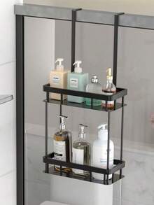 Drill-Free Wall-Mounted Racks For Bathroom Kitchen Toilet - Multi-Purpose Storage Shelves & Accessories - Black - View 2