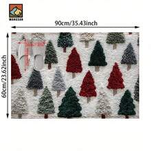 1pc Christmas Tree Bathroom Non-Slip Mat, Machine Washable, Holiday Decor For Bathroom, Doorway, Kitchen - Festive Green & White Design, Perfect Gift For Christmas, Christmas Decorations - Multicolor - View 13