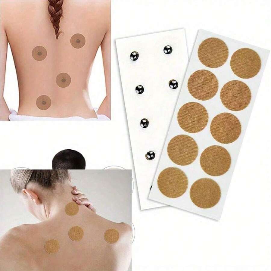 10片/包 磁性穴位按摩贴，缓解疼痛，按摩放松，磁疗贴，适用于背部、膝盖、颈部、肩部、肌肉和关节 - 彩色 - 查看 1