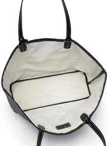 Women's Fashion New One Shoulder Tote Bag Set, Open Entrance Ladies Handbag, Minimalist Commuting Versatile High Capacity Handbag, Stylish Bag For Female Students - Black - View 7