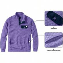 Camisetas de manga corta y cuello redondo para hombre, de algodn, cmodas, suaves - para hombre + G + Z Light Purple - Ver 5