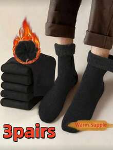 20 Pairs Men's Thick Wool Blend Socks, Winter Socks, Thermal Socks, Suitable For Skiing, Cycling, Outdoor Sports, Christmas/Thanksgiving/New Year Gifts, Cozy Socks - Multicolor - View 7