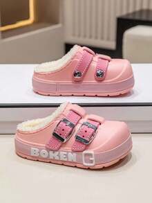 Fashion Design Style Slippers Plush Fuzzy Memory Foam For Kids, Soft Lightweight Warm Cozy Non-Slip Indoor House Bedroom Shoes For Boys & Girls Slippers Non-Slip Rubber Sole Slippers For Toddlers - Designed For Indoor Safety, Soft Plush Upper Keeps Little Feet Warm, Easy Slip-On Design For Independent Kids, Perfect For Nursery, Preschool, And Home Use - Pink - View 3