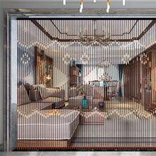 Natural Wooden Door Beaded Curtain, 81.88x35.43inch Doorway Beads Curtain, Chinese Style Front Door Decor Curtains, Brown Door Curtain Beads, Wooden Beaded Door Curtain With Geometric Pattern, Suitable For Various Doors, Home Decor Curtain - 深棕色 Dark Brown - 查看 7