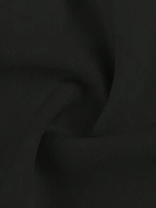 女款純色交叉肩帶露背短版上衣，露肩長袖性感夏季襯衫 - 黑色 - 查看 4