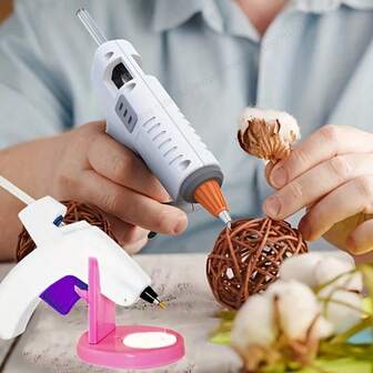 1个紫色塑料热熔胶枪支架 - 工匠工具收纳架，DIY热熔胶枪桌面支架 - 家居维修和手工制作必备收纳工具