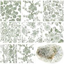 36 Pack 6 Style Sage Green Decoupage Paper Napkins Assorted Floral Decorative Decoupage Napkin Chinoiserie Cocktail Paper For DIY Crafting Fall Christmas Wedding Party Decor, Each Unfolded 13'',SageGreen - 鼠尾草綠 - 查看 1