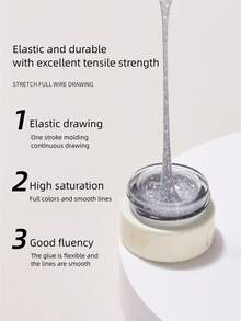 BAOSHIMAN Cable elástico de flash para dibujar esmalte de uñas, pegamento de platino para pintar y fotocurado, pegamento para metal, adecuado para decoración de uñas, se seca fácilmente y es fácil de usar, apto para salón de uñas, familia y bricolaje - Multicolor - Ver 6