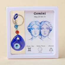 1件天然紫水晶碎石十二星座恶魔之眼钥匙扣盒，男女皆宜，珠宝礼品，瑜伽灵气脉轮冥想圣诞节感恩节礼物 - 十二星座惡魔之眼鑰匙扣 - 查看 19