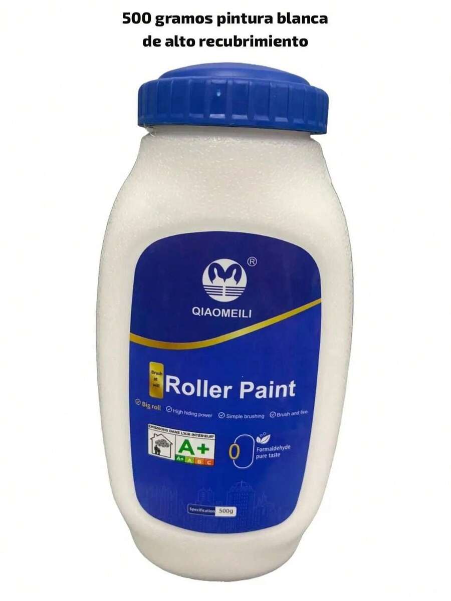 PINTURA PARA REPARACION DE PAREDES 500GRAMOS , PINTURA BLANCA DE ALTO RECUBRIMIENTO - Blanco - Ver 1