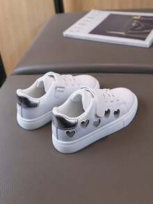 1 Pair Children's Fashionable Casual Canvas Sneakers, Suitable For All Seasons Sports - White - View 4