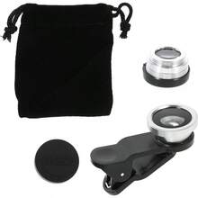 Juego de 2 Lentes 3 1 para Cmara de Telfono Clip Incluye Lente Ojo de Gran Angular y Macro Color Plateado Compatible Telfonos Mviles para Fotografa de Paisajes y - inicial - Ver 1