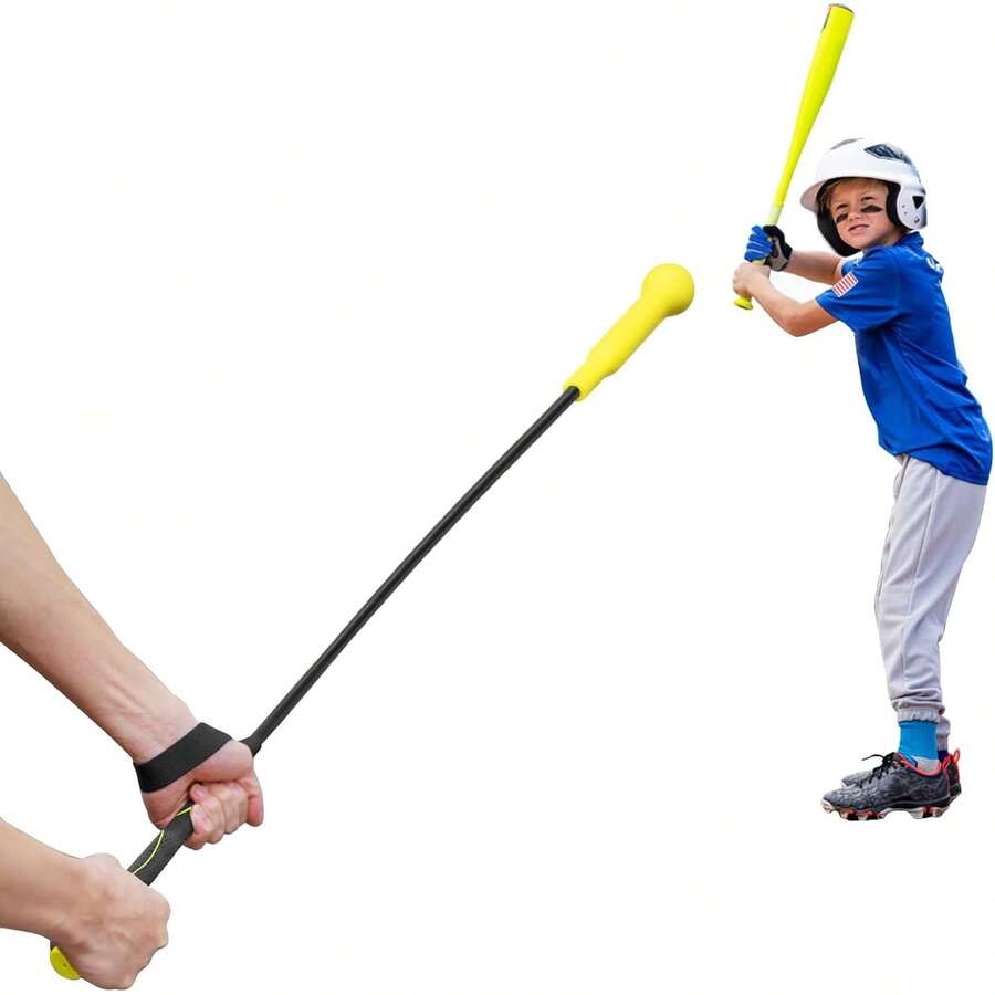 Bastón de béisbol para bateo, equipo de práctica de bateo, para béisbol y sóftbol, manubrio extendido con correa de agarre - Entrenador de swing de béisbol - Ver 1