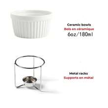 1-Piece Ceramic Chocolate Cheese Fondue Set (No Candle) Includes A Butter Warmer, Butter Melter, Cheese Warmer, And A Creative Ceramic Fondue Pot. Perfect For Making Hot Cheese/Butter Chocolate And Caramel Products, It's An Ideal Choice For Dessert Lovers. A Kitchenware Set, A Must-Have For Home Cooking. - Multicolor - View 9