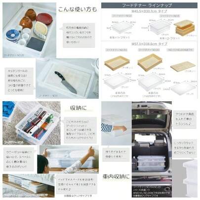 日本製 食品用コンテナ フードテナー フタ付き NO2 クリアー 552081