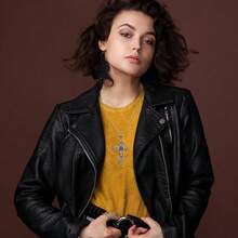 Gothic Cross Necklace Silver-Tone Pendant With Glass Stone, On 25" Steel Chain, Cross Necklace For Women, Large Goth Silver Cross Necklaces For Man, Big Y2k Necklaces, Halloween Jewelry,Red - 紅色 - 查看 7