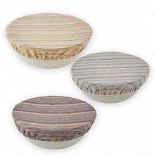 1OO% Pure Linen Bowl Covers For Bread Proofing, 4 Pcs Elastic Reusable Striped Cloth Fabric Bowl Covers, XL Washable Large Stretch Sourdough Lids, 6 * 8 * 10 * 12 Inches-Orange Shadow Stripe,OrangeShadowStripe - 橙色陰影條紋 - 查看 8