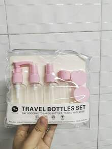 旅行洗漱包套装，包含化妆品、洗发水、沐浴露、便携式护肤品、护手霜、可填充喷雾乳液瓶 - 彩色 - 查看 12