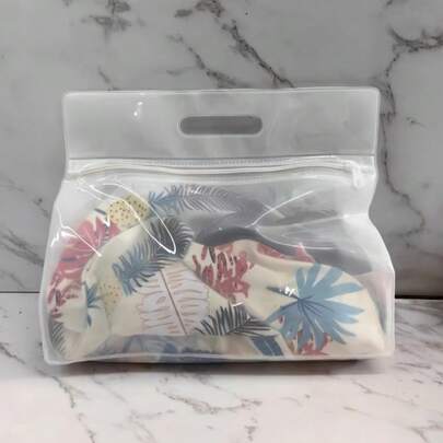 2 piezas de bolsa de almacenamiento de mano transparente de EVA con separación seco-mojado - Bolsa de almacenamiento portátil de alta calidad, ideal para trajes de baño, ropa sucia y esenciales de viaje