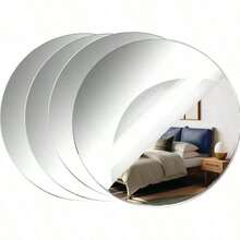 Acrylic Round Mirror, Desktop Decorative Mirror, Round Mirror Tile, Self-Adhesive Mirror Sticker, Suitable For Wall, Living Room, Bedroom Decor, Medium Thickness - Silver - View 1