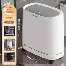 1pc Rolling Trash Can, Bathroom Slim Trash Can With Suction Cup, Foot Pedal Garbage Bin, Large Capacity Covered Paper Towel Holder For Living Room, Easy To Clean And Roll - Multicolor - View 4