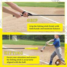 Bastón de béisbol para bateo, equipo de práctica de bateo, para béisbol y sóftbol, manubrio extendido con correa de agarre - Entrenador de swing de béisbol - Ver 5