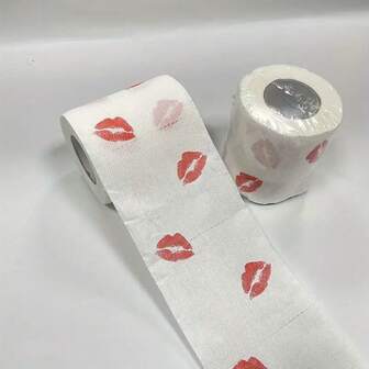 1pc Sexy Red Lips Design Paper Roll, Fun Gift For Friends, Home And Bathroom Essentials, Bathroom Decorations, Valentine's Day Party Decorations, Supplies, Gifts, Party Napkins, Kitchen Supplies, Party Supplies, Holiday Decorations, Holiday Supplies