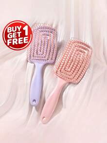 Buy 1 Get 1 Free! Large Purple & Pink Ombre Hair Brush. This Gentle Massage Brush Won't Damage Scalp Or Hair, Suitable For Long Or Short Hair, Especially Great For Curly Hair. It's An Essential Item For Hair Care And Curling, Can Be Used At Home, Office, Or School. Also An Ideal Gift For Girlfriend, Mother, Or Friend, Especially For Valentine's Day, Birthday, And Various Holidays.
