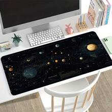 Large Esports Gaming Mouse Pad With Black & Gold Cosmic Planet Network Pattern, Anti-Slip Washable Rubber Base, Oversized Desk Mat, Ideal Gift For Gamers, Fashionable Office Desk Decor And Study Accessory - Multicolor - View 3