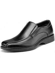 2026 Men's Classic Dress Loafers  Square Toe Dress Loafers Formal Shoes, ,,Genuine Leather Sole For Business Formal Occasions - 5-Đen - Xem 12