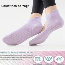 6 Pares Calcetines de Yoga Calcetines Yoga Antideslizantes para Mujer Calcetine Danza para Mujer Cómodos y Antideslizantes - 3 colores A1 - Ver 2