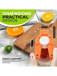 Ergonomic Can Opener, Easy-To-Hold Tin Sealer, Plastic Bottle Cap Opener, Pull-Tab Can Kitchen Tool, Durable Design - Orange - View 2