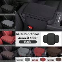 Upgraded Dual Side Storage Car Center Console Cover, 12.4*7.48in, Dual Pocket/No Pocket Styles, Super Soft Microfiber PU Leather Car Armrest Pad, Universal Car Armrest Storage Box, Suitable For Cars, RVs, Most Vehicles Interior Accessories - one-size - View 8