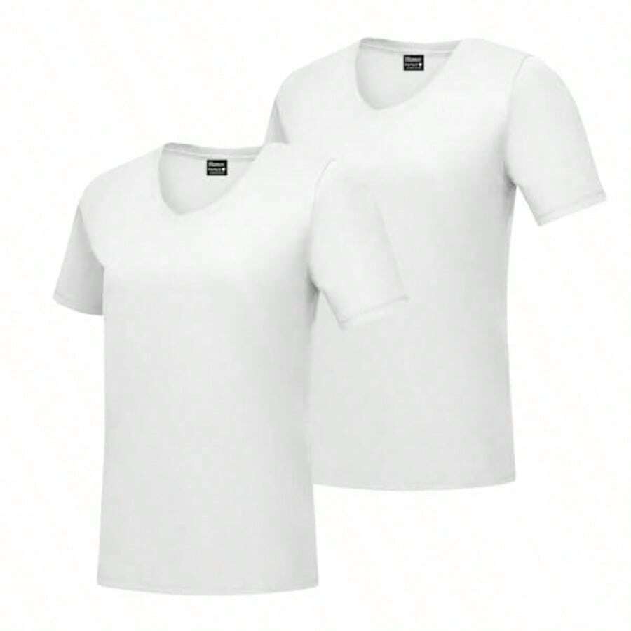 Hanes Playera de Manga Corta con Cuello en V. Camiseta para Mujer - blanco - Ver 1