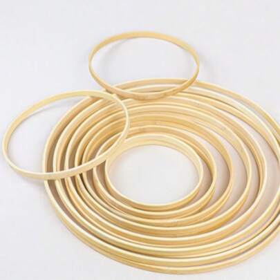 Dreamcatcher Bamboo Hoop Flower Lamp Cross Stitch Embroidery Tool, Round Bamboo Embroidery Hoop Frame Handcraft Circle