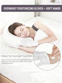 24只装棉质手套，适用于干燥和皲裂的双手，男女通用保湿睡眠手套，夜间保持双手干爽，睡眠手套，弹力透气工作手套，适用于湿疹、珠宝检验、水疗等场合，白色 - 彩色 - 查看 3