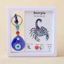 1件天然紫水晶碎石十二星座恶魔之眼钥匙扣盒，男女皆宜，珠宝礼品，瑜伽灵气脉轮冥想圣诞节感恩节礼物 - 十二星座惡魔之眼鑰匙扣 - 查看 20