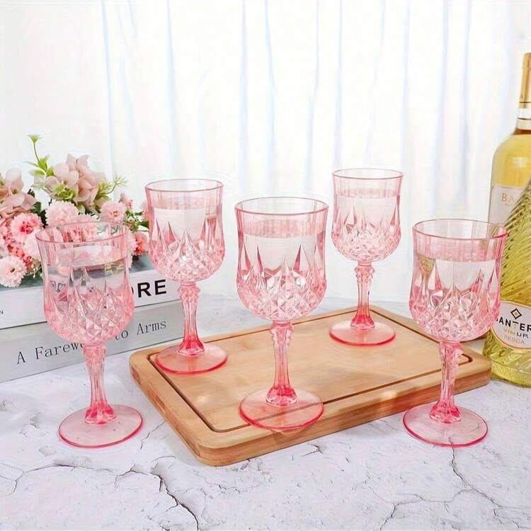 1/3/6/12/24pcs 7oz (Approx. 198.4g) Vintage Wine Glasses, Shatterproof Wedding Champagne Flutes, Reusable Vintage Champagne Glasses (Dark Green) - Multicolor - View 9