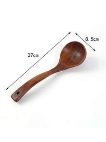 1pc Minimalist Multi-Functional Wooden Cooking Spoon, Practical Household Kitchen Tool