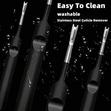 [Halloween Gift] 1 Professional Silver Stainless Steel Nail Cleaner, Fork Pusher, Nail Tool, Foot Repair Tool, Dead Light Beige Removal Tool, Calluses Removal Tool, Suitable For Both Male And Female Adults, Halloween Gift - Black - View 4